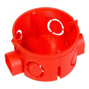 Промрукав коробка уст. СУ d68х42 для твердых стен, HF, красный (224шт)  80-0500