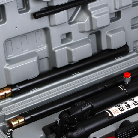 ЕРМАК Растяжка гидравлическая, 10 т, набор из 17 предметов, 7 сменных насадок, в пластиковом кейсе