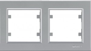 Makel Karea рамка  2 мест. серебро (горизонт.) 56065702