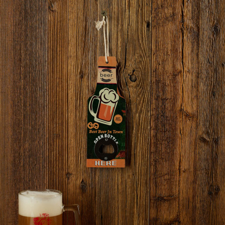 Подарочный сувенир-открывашка, 7x20 см, МДФ и металл, 3 дизайна, арт.2