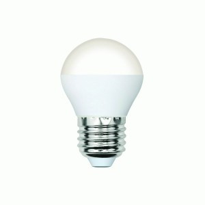 Volpe G45 шар E27 5W(470lm) 3000K 2K матовая 78x45 термопластик LED-G45-5W/3000K/E27/FR/SLS