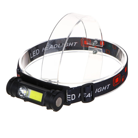 ЕРМАК Фонарь налобный, 800мАч, 1 COB, 1 LED, 2 режима, пластик, 100х32х33 мм