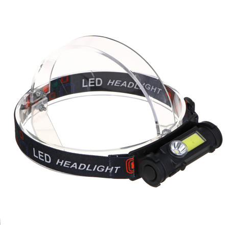 ЕРМАК Фонарь налобный, 800мАч, 1 COB, 1 LED, 2 режима, пластик, 100х32х33 мм