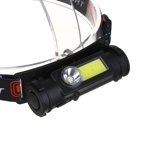 ЕРМАК Фонарь налобный, 800мАч, 1 COB, 1 LED, 2 режима, пластик, 100х32х33 мм