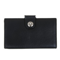 ЮL Тарон Портмоне мужское для карт, купюр и монет на кнопке, ПУ, 15х9,5х1см, черный