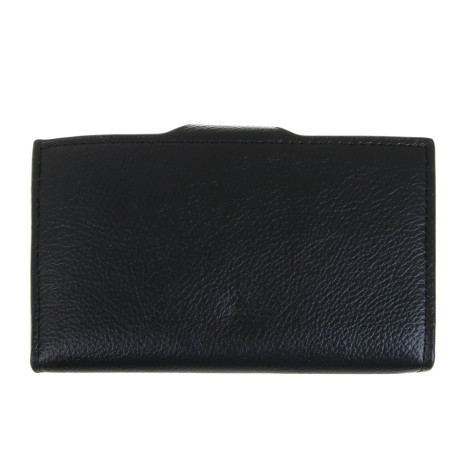 ЮL Тарон Портмоне мужское для карт, купюр и монет на кнопке, ПУ, 15х9,5х1см, черный