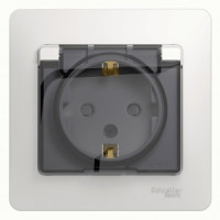 Systeme Electric GLOSSA роз. СУ 1 мест. бел. (пл.осн., земля, штор., крыш, IP44) GSL000148 (10!)