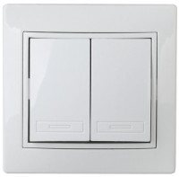 ЭРА Intro Plano выкл. СУ 2 кл., 10А, 250В, IP20,  без м.лапок, белый 4445