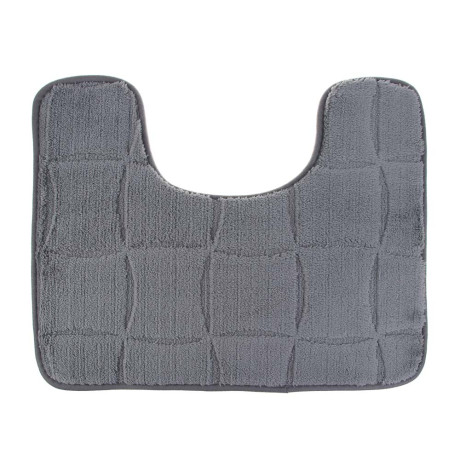 VETTA Коврик для туалета, вельвет, губка 0,8 см, полиэстер, 50х40 см, плитка, графит