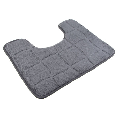 VETTA Коврик для туалета, вельвет, губка 0,8 см, полиэстер, 50х40 см, плитка, графит