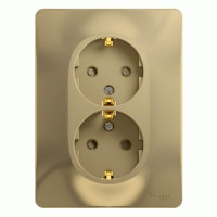 Systeme Electric GLOSSA роз. СУ 2 мест. титан (пл.осн., земля, штор.) GSL000426 (10!)