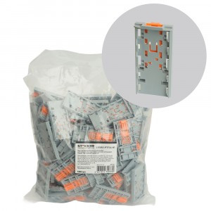 STEKKER Монтажный держатель на DIN-рейку д/блочных зажимов (вертик.уст.) серый LD580-PTFIX-H1 49756