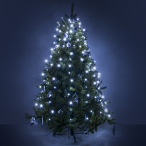 EUROSVET Гирлянда-занавес на елку 150LED холодн.белый 0,45*1,5м. 8реж. провод 3м.зел 200-003 a049839