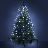 EUROSVET Гирлянда-занавес на елку 150LED холодн.белый 0,45*1,5м. 8реж. провод 3м.зел 200-003 a049839