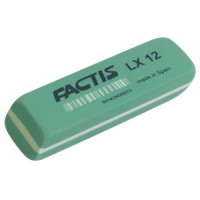 Ластик большой FACTIS LX 12 (Испания), 74х24х13 мм, зеленый, прямоугольный, скошенные края, ПВХ, CPF