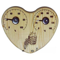 Банная станция открытая Термометр+Гигрометр сердце СБО-3тг