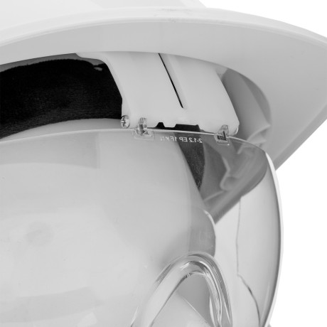 Каска защитная ударопр.«Форвард» (К-05)ABS/PC,комплект со встроен.очк.ОЧК-05 Форвард,белая Denzel