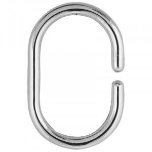 Кольца для штор в ванную хром,пластиковые,овальные,12 шт,103950/ Рыжий кот