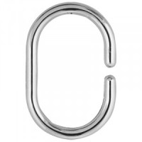 Кольца для штор в ванную хром,пластиковые,овальные,12 шт,103950/ Рыжий кот