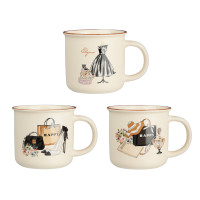 MILLIMI Фэшн Кружка, 380мл, фарфор, 3 дизайна