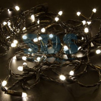 Гирлянда-нить (24V) 100LED, т.-бел. 10м, черн.. ПВХ, без б/п (код554196) 305-146 Neon Night
