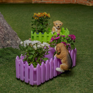 INBLOOM Фигура садовая на забор Щенок 11x11x21см, 4 дизайна, полирезина