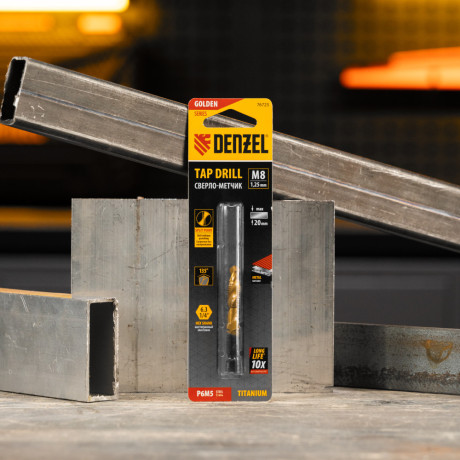 Сверло-метчик М8 х 1,25 мм, Р6М5// Denzel