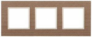 ЭРА 14 Elegance рамка СУ 3 мест.дерево, ясень+сл.кость 14-5303-07 6128