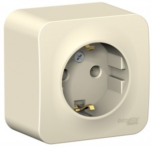 Systeme Electric BLANCA роз. ОУ 1 мест. 16А молоч. (пл.осн., земля, изол.пл.) BLNRA010112 (12!)