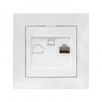 EKF Валенсия роз. СУ комп. RJ-45 2 мест. белая Al/Cu (корпус PC) EWK02-035-10