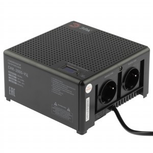 ЭРА Стабилизатор напр. компакт. релейный. цифр. диспл. СНК-2000-УЦ 140-260В 2кВА КПД 95% 0768