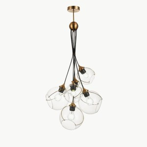 EVOLUCE св-к подвесной 6x60W E27 350x1200 Золото/Прозр. IP20 SLE103103-06