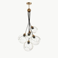 EVOLUCE св-к подвесной 6x60W E27 350x1200 Золото/Прозр. IP20 SLE103103-06