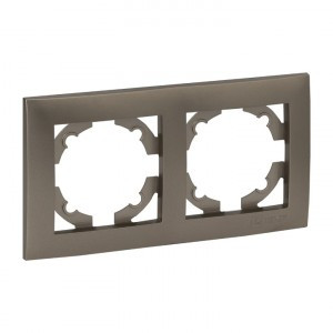 EKF Валенсия Рамка 2 мест. кашемир Al/Cu (корпус PC) EWM-G-302-40