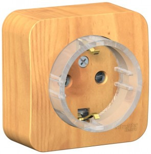 Systeme Electric BLANCA роз. ОУ 1 мест. 16А ясень(тонкая пл.осн. земля шт изол.пл. ) BLNRA111115(3!)