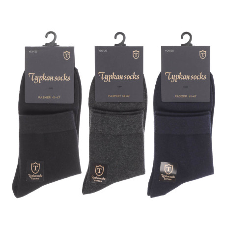 Носки мужские тм TURKAN, 90% хлопок, 5% полиамид, 5% лайкра, р.41-47, цвета в ас-те, #YD9128