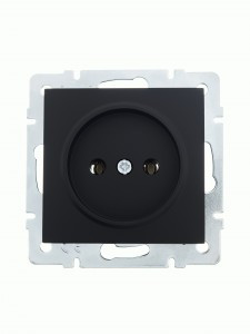 Lezard VESNA мех. роз. СУ 1 мест. 16А черный бархат (ПБТ) (корп. ABS)  742-4288-121B