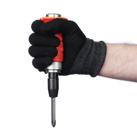 ЕРМАК Отвёртка ударная 160мм с обрезиненной ручкой, 6 насадок, пластик бокс