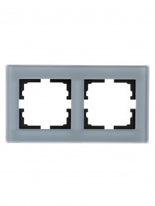 Lezard VESNA рамка акрил СУ 2 мест., гориз., матовая серо-голубая 742-M7080-147