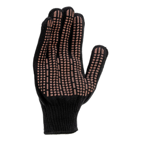 Перчатки трикотажные, акрил, ПВХ гель, "Протектор", черны, оверлок Сибртех