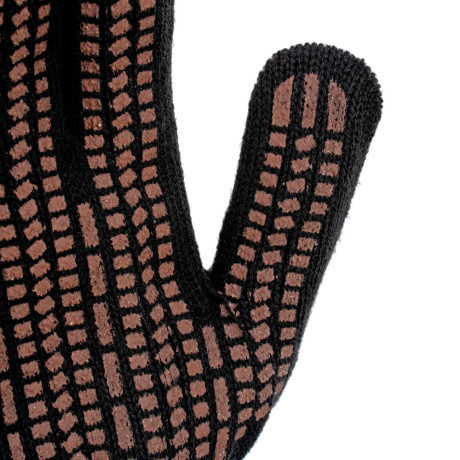 Перчатки трикотажные, акрил, ПВХ гель, "Протектор", черны, оверлок Сибртех