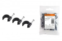 TDM Скоба 9мм круглая пластиковая (черная) (уп. 50шт, цена/уп) (50уп.!) SQ0514-0044