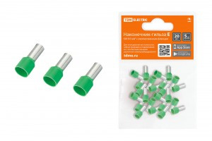TDM наконечник-гильза втулочный изолир. НШВИ  6мм2 Е6018 Зеленый (уп.20шт, цена за уп) SQ0568-0044