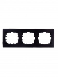 Lezard KARINA рамка 3 мест. (горизонт.) б/вст чёрн. бархат (ABS) 707-4200-148