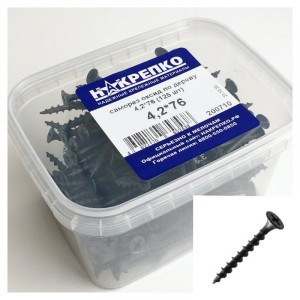 Саморез оксид по дереву потайной крупный шаг 4,2*76 (125 шт EC) (цена за уп) НАКРЕПКО 200710