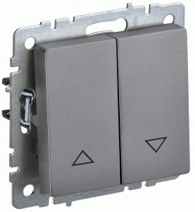 IEK BRITE мех. выкл. жалюзи 10А ВС10-1-5-БрС сталь BR-V15-0-10-K46