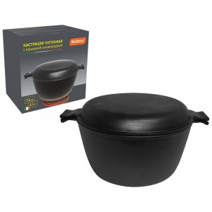 Кастрюля чугунная Mallony CC-24/45, 4,5л, d=24см, с крышкой-сковородой, масл. термопокрытие 985009