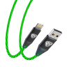 BY Кабель для зарядки Светящийся iP, 1м, 2.4А, Быстрая зарядка, подсв. зеленая, Герои, БАБА ЯГА