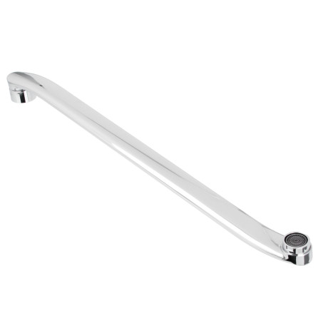 Излив смесителя для ванны, плоский изогнутый, 40см, нерж. сталь