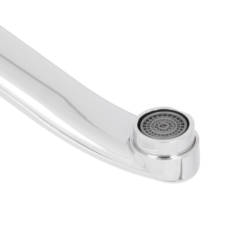 Излив смесителя для ванны, плоский изогнутый, 40см, нерж. сталь